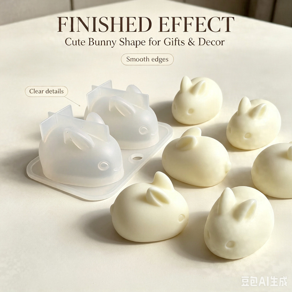 Soap Making Diy - 3D ミニウサギシリコンモールド食品グレード 2 キャビティバニーモールドキャンドル作り用石鹸チョコレートフォンダンケーキ装飾 DIY 手芸用