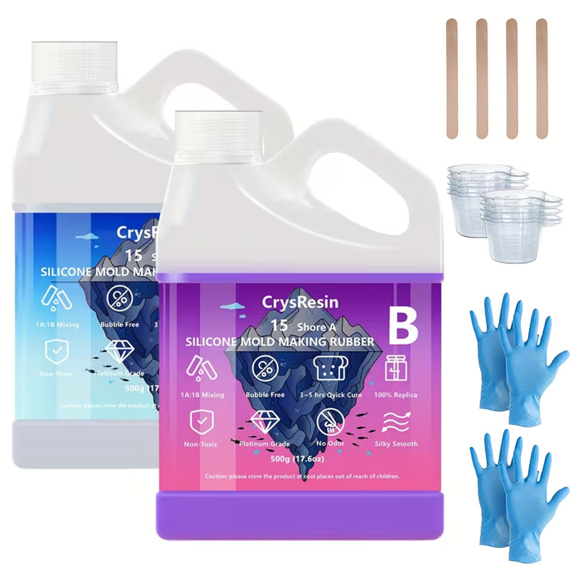 Soap Making Diy - 500ml 2本入り 液体シリコン モールド作成用、ソフトで非粘着性、耐久性があり、速硬化性のゴムキット、DIYレジンキャスティング、キャンドル、石鹸用