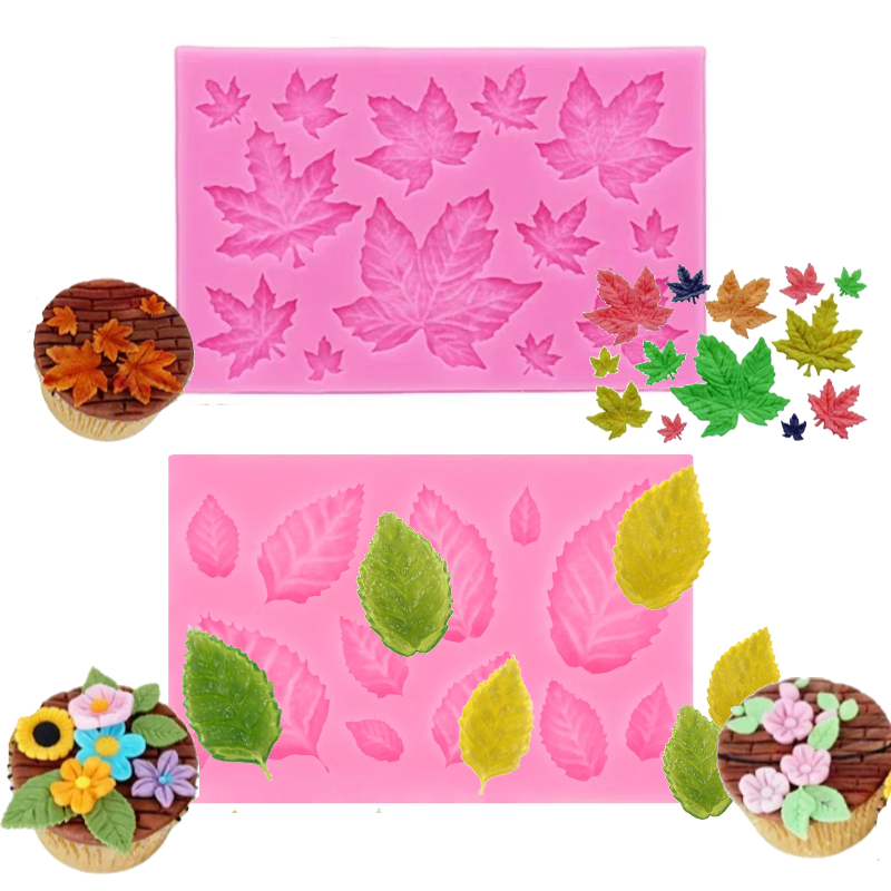 Soap Making Diy - メープルリーフシリコンモールドセット DIY ケーキデコレーション用 リーフコレクションモールド ノンスティック 樹脂粘土チョコレート&石鹸作り用