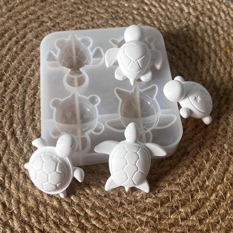 Soap Making Organic - 四亀石膏シリコン型 DIY ハートスターテクスチャシェル装飾品エポキシ樹脂型香り付き動物キャンドル石鹸型