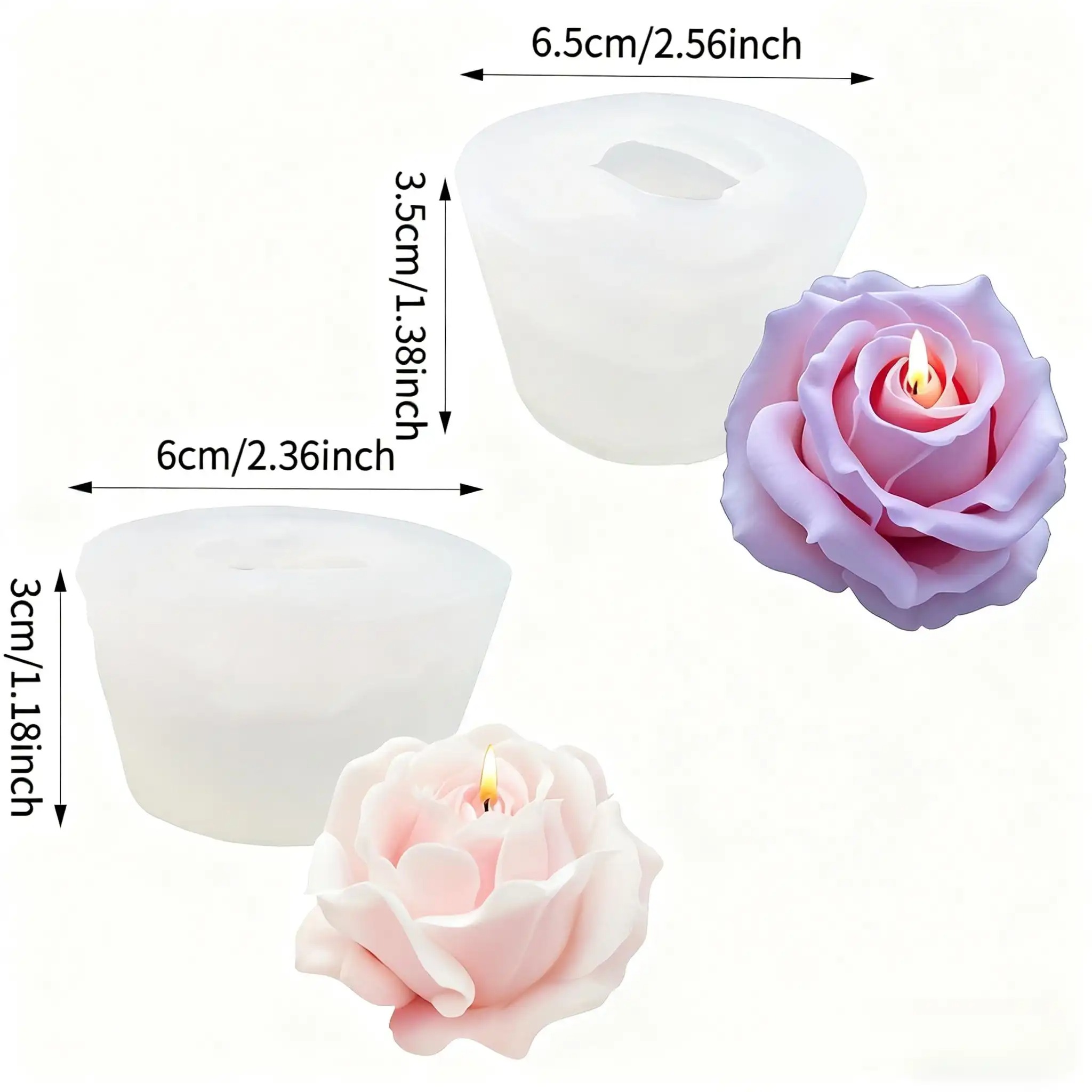 2個のロマンチックな3Dローズシリコンキャンドル型 - 再利 - Quality Soap Making Kit のレビューと価格
