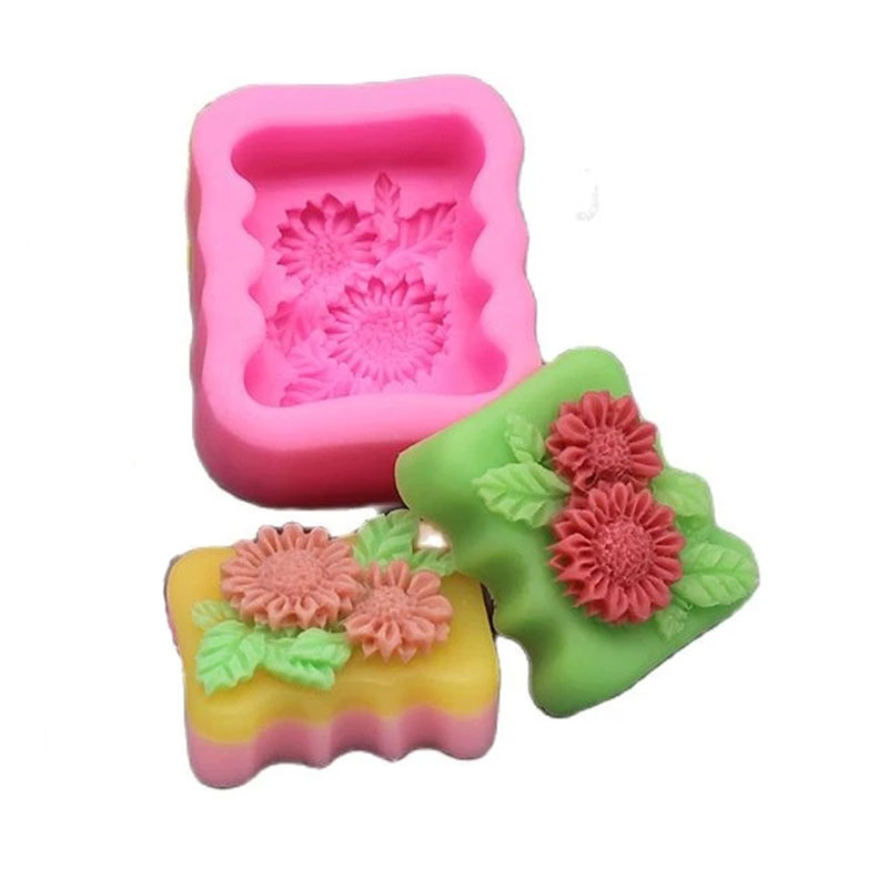 3D スクエアフラワーシリコーン石鹸型ひまわり石鹸金型自家製 - Soap Making Homemade のレビューと価格