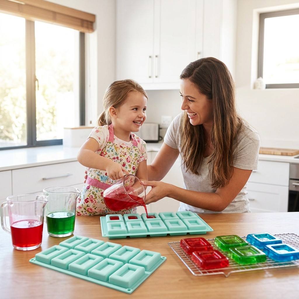 ノンスティック10穴長方形シリコン製ベーキングモールド、フレ - Soap Making Diy のレビューと価格