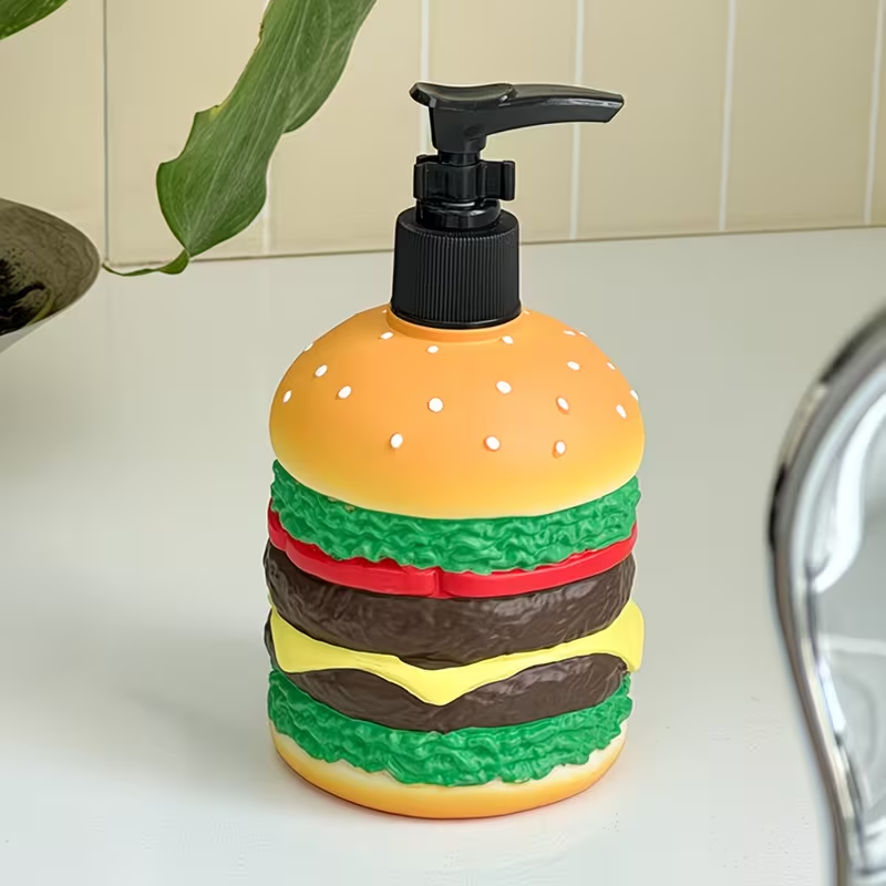 かわいいハンバーガー型のプレス式石鹸液ボトル - キッチンや - Soap Making Jar のレビューと価格