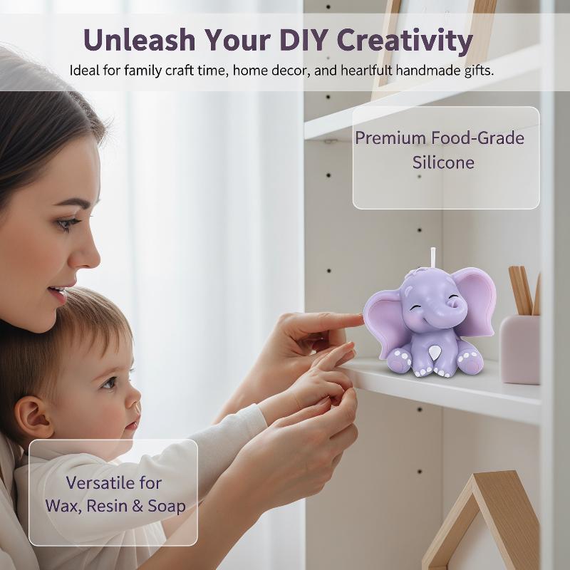 かわいい3D象型シリコンキャンドルモールド、簡単リリース、再 - Soap Making Organic のレビューと価格