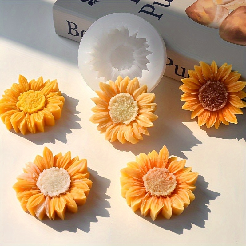 鮮やかな3Dひまわりシリコンモールド（キャンドル＆ソープ用） - Soap Making Organic のレビューと価格