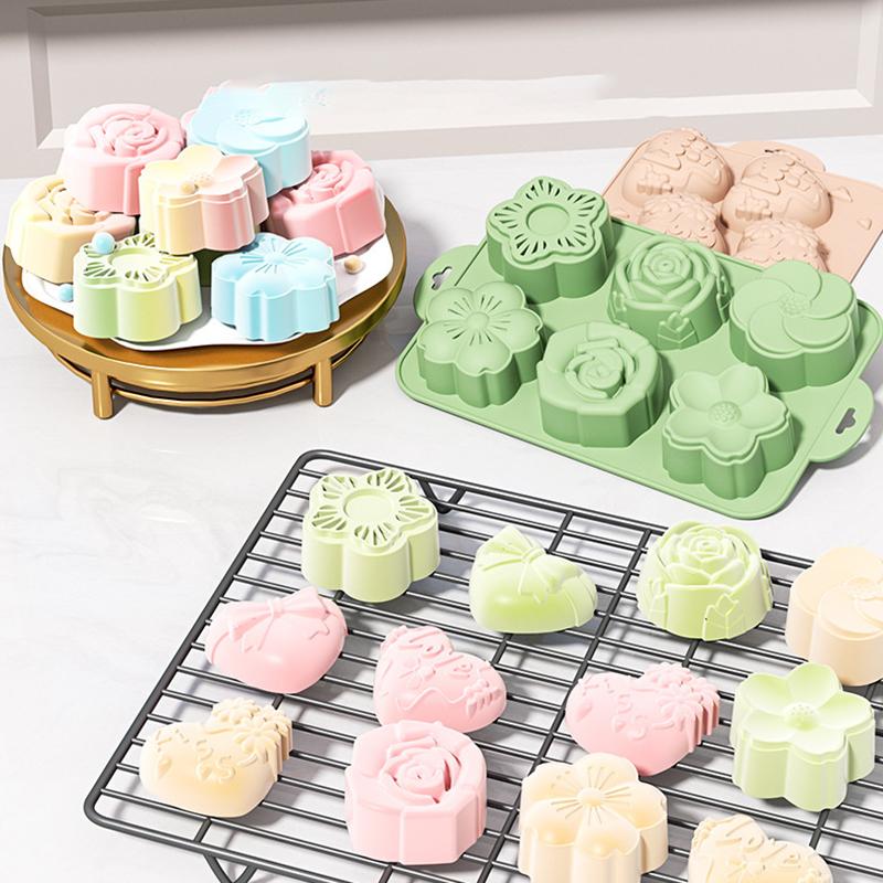 SUフラワーシリコンモールド、6つの異なる花の形のベーキング - Soap Making Homemade のレビューと価格