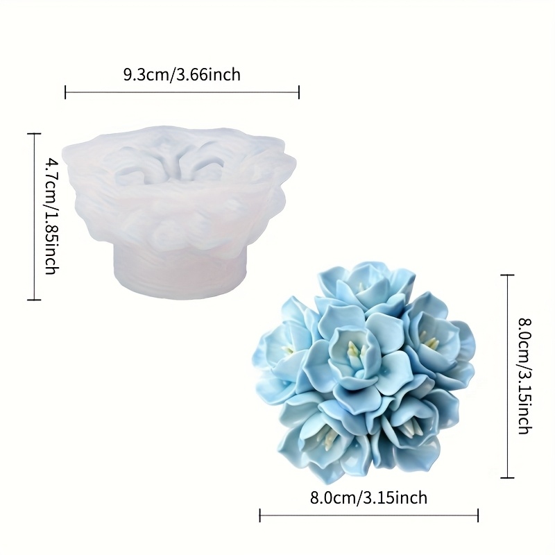 1つのアジサイの花型シリコンモールド、キャンドル、石鹸、樹脂 - Soap Making Organic のレビューと価格