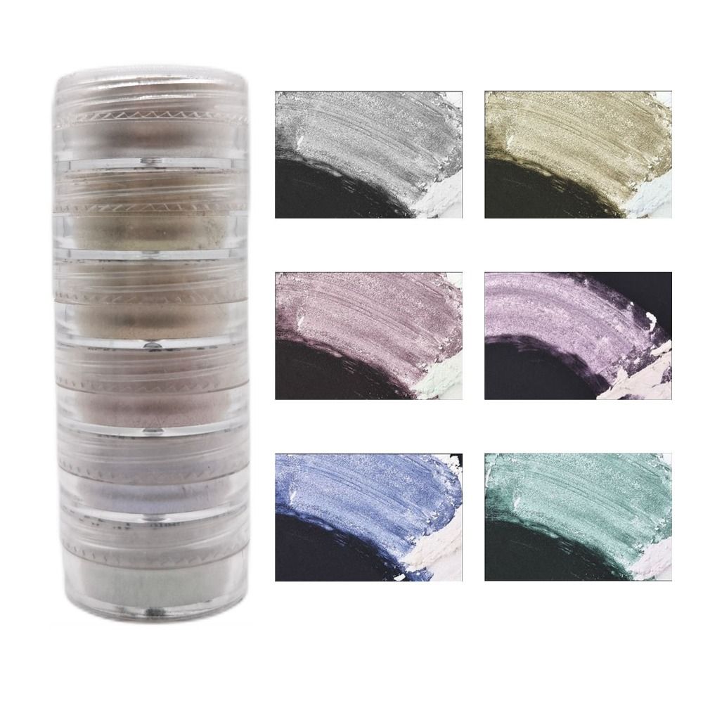 6 色/セットグリッターマイカパウダー新しいネイルアート真珠 - Soap Making Diy のレビューと価格