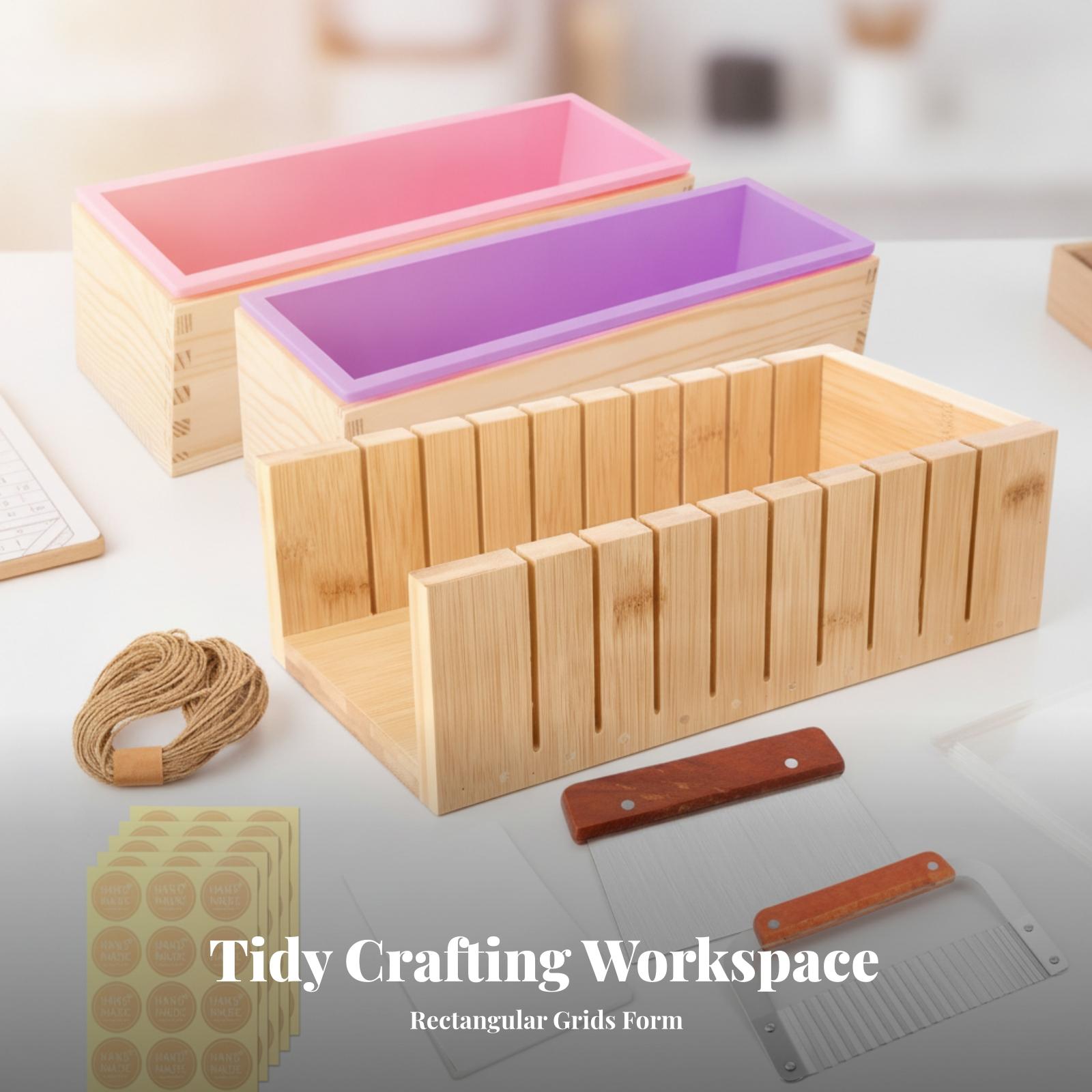 木製フレーム、シリコン製型、カッターがセットになった石鹸作り - Soap Making Homemade のレビューと価格