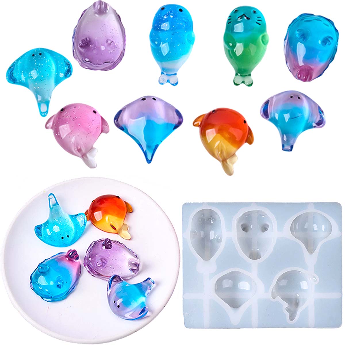 3Dヒーリング可愛いマンタ鯨シリコンモールドDIYキーホルダ - Soap Making Diy のレビューと価格