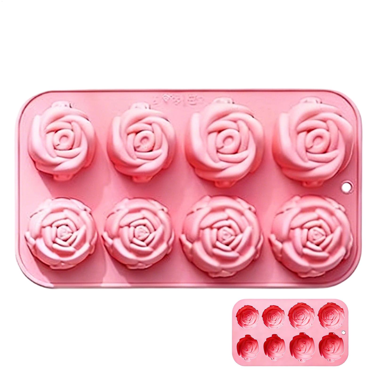 8穴ローズフラワーシリコンモールド手作り石鹸キャンドルシリコ - Soap Making Diy のレビューと価格