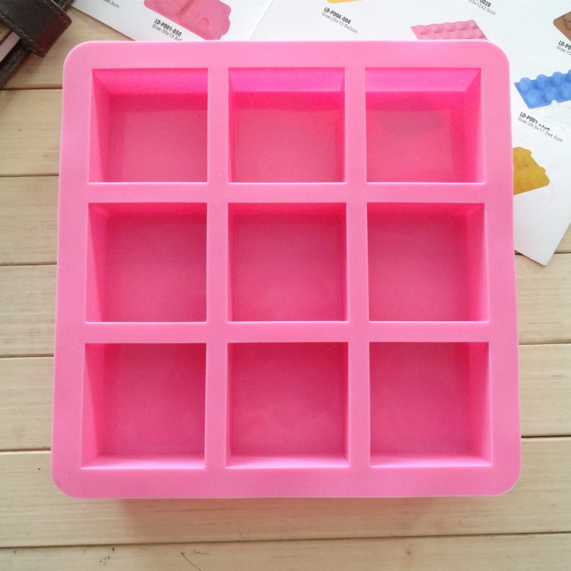 正方形のシリコンケーキ型シリアル型ムースチーズチョコレート石 - Soap Making Diy のレビューと価格