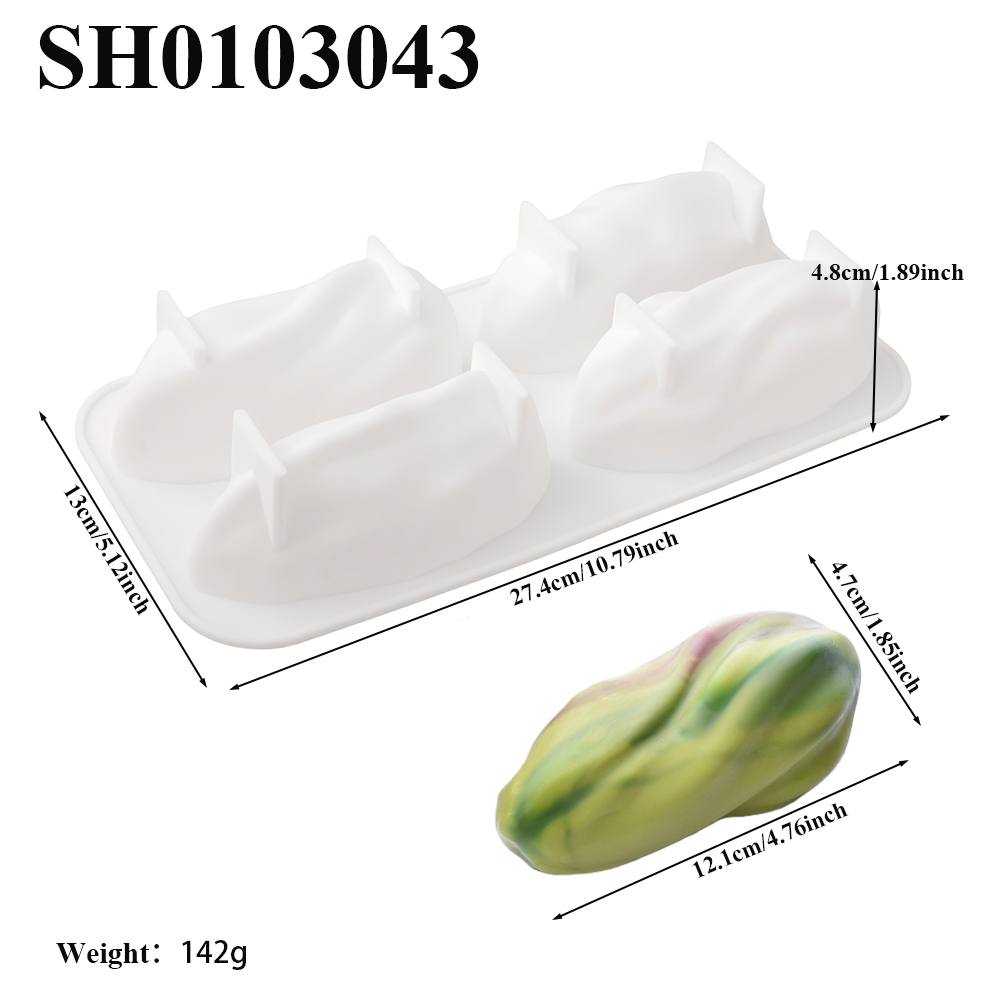 4または9セルのピスタチオデザインシリコン製ベーキングモール - Soap Making Organic のレビューと価格