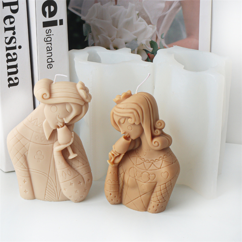 3D抽象的な男女がカップでキスをするシリコンキャンドルモール - Soap Making Jar のレビューと価格