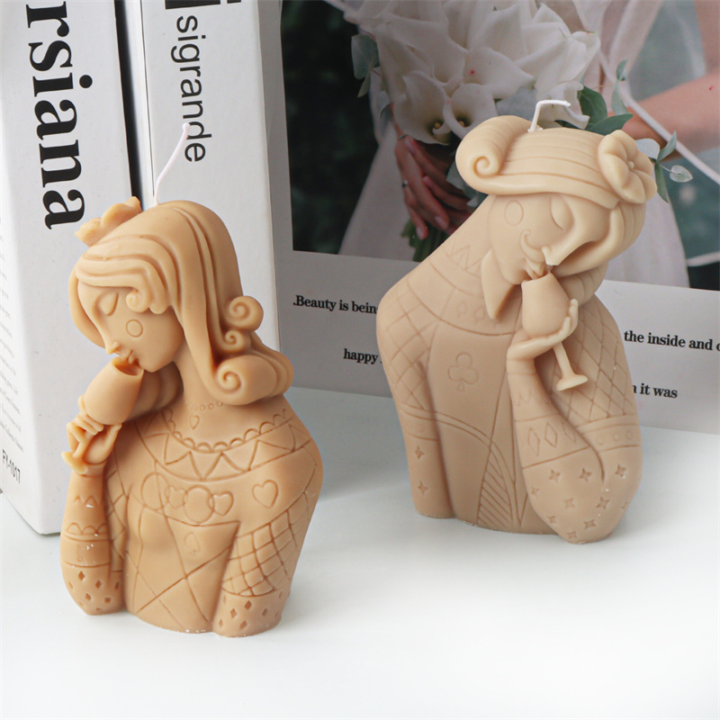 3D抽象的な男女がカップでキスをするシリコンキャンドルモール - Soap Making Jar のレビューと価格